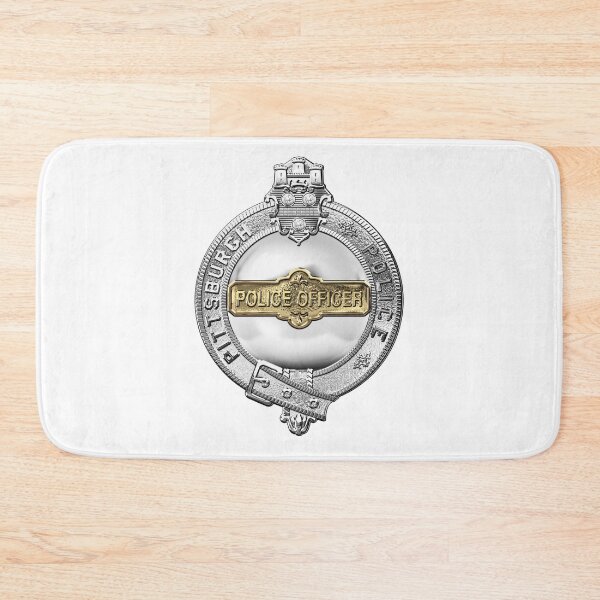 Item preview, Pittsburgh Bureau of Police - PBP Police Officer Badge over White Leather designed and sold by Serge Averbukh Art Studio.