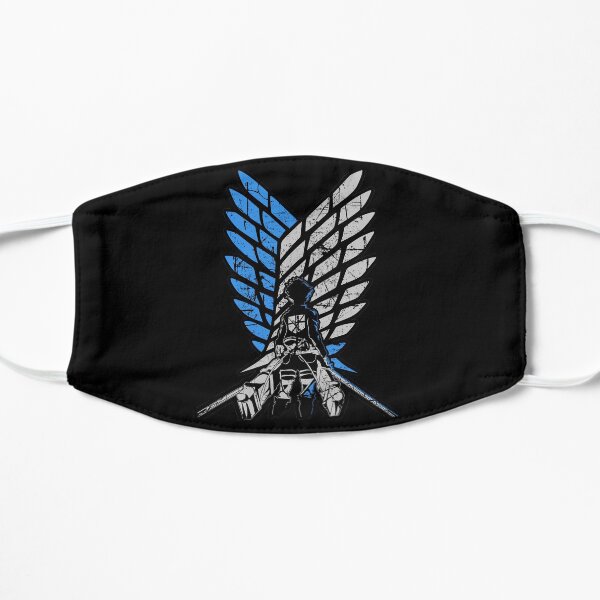 Eren Scouting Legion | diseño inspirado en Ataque de titanes (Attack on titan - Shingeki No Kyojin) Mascarilla plana