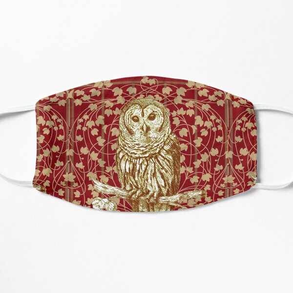 Art Nouveau Owl in Red Mask