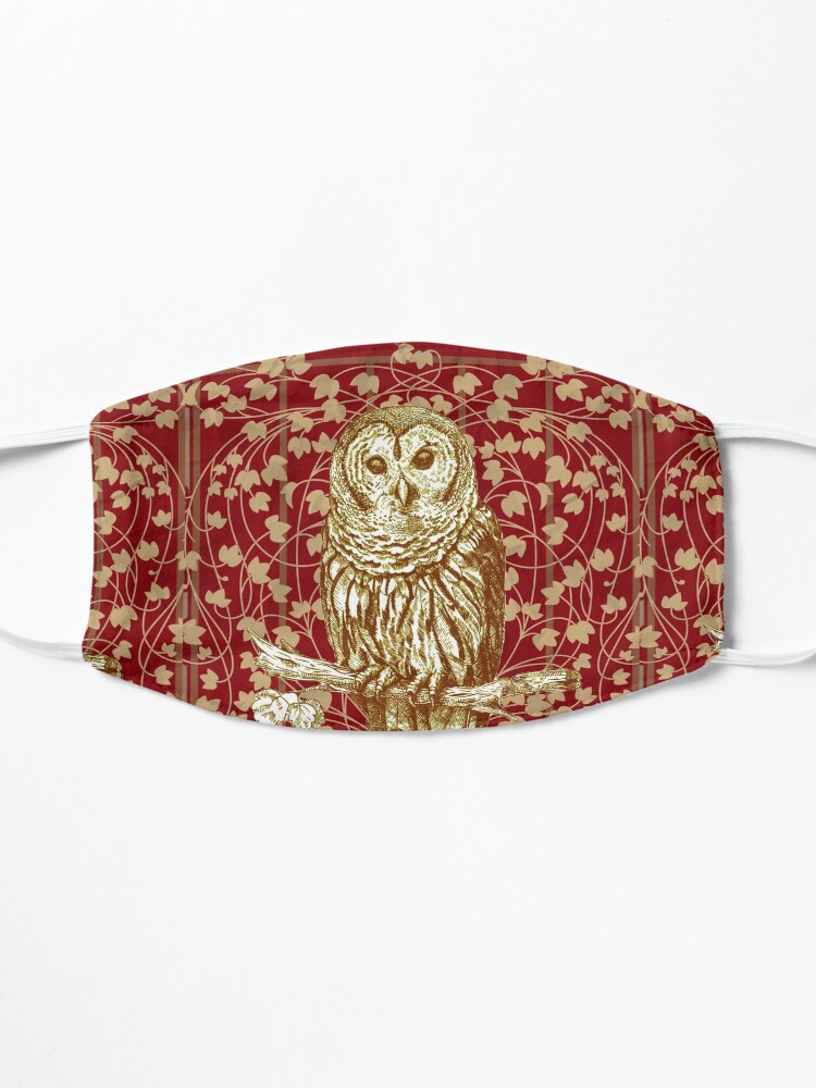 Alternate view of Art Nouveau Owl in Red Mask