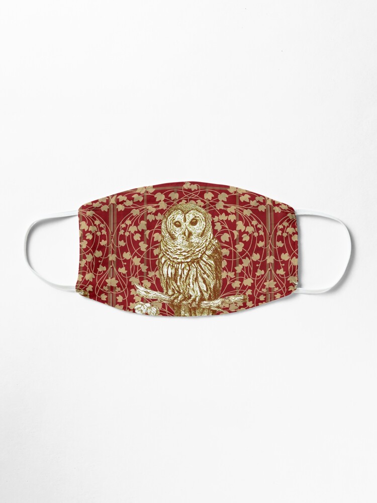 Alternate view of Art Nouveau Owl in Red Mask