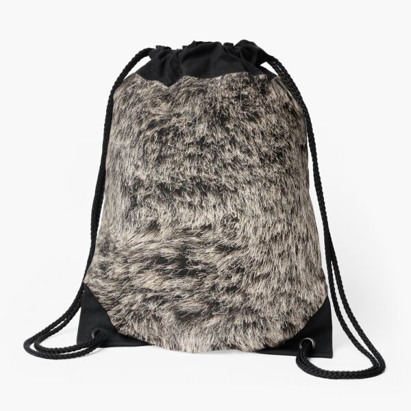 Fur drawstring bag hot sale