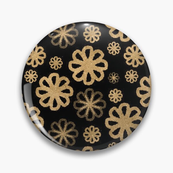 Item preview, Gold and Black Glitter Sand Flower Pattern designed and sold by subidesigns.