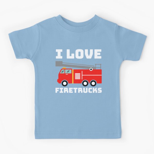 I Love Fire Trucks Kids T-Shirt