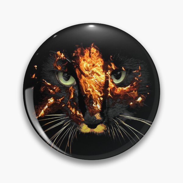 Item preview, Fire Cat designed and sold by ingridthecrafty.