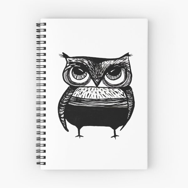 Item preview, Grumpy Owl, owl, black and white owl designed and sold by sonabeam.