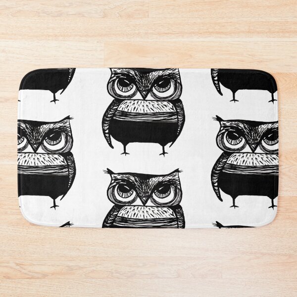 Item preview, Grumpy Owl, owl, black and white owl designed and sold by sonabeam.