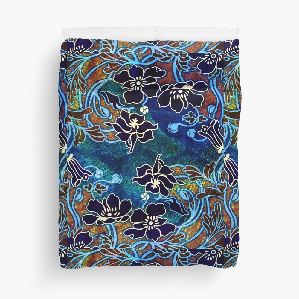 Peacock Floral, Part II Duvet Cover
