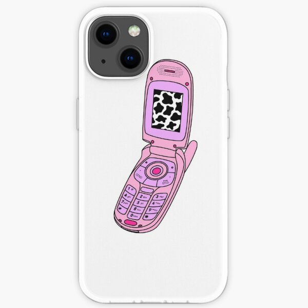 Y2k pink flip phone design iPhone Soft Case