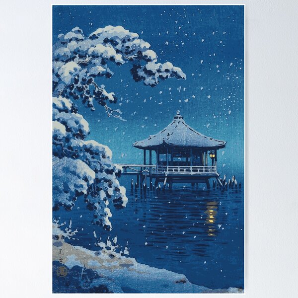 Item preview, Snow on the Ukimido at Katada - Tsuchiya Koitsu - Japanese Art designed and sold by tsubadesigns.
