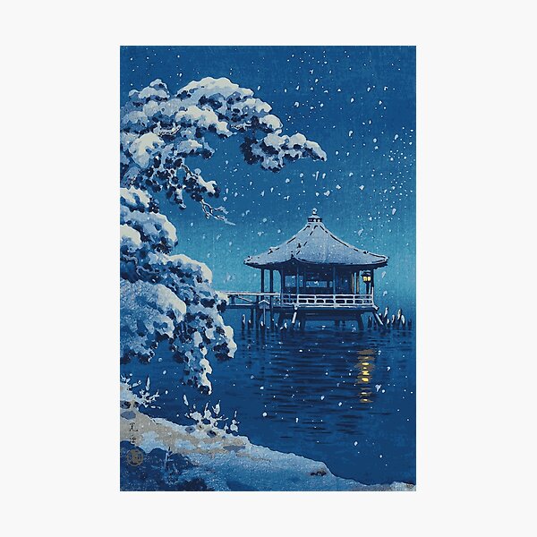 Item preview, Snow on the Ukimido at Katada - Tsuchiya Koitsu - Japanese Art designed and sold by tsubadesigns.