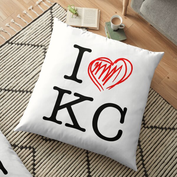 I HEART KC (black text) Floor Pillow