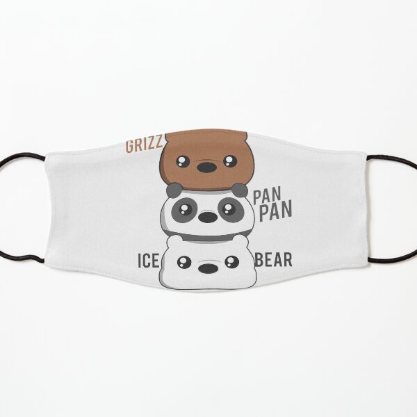 Osos Escandalosos Chibi | Cute Pardo, Panda y Polar | Cartoon Network Licensed FanArt Mascarilla para niños
