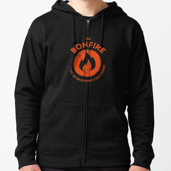 The Bonfire Official Podcast logo Zipped Hoodie
