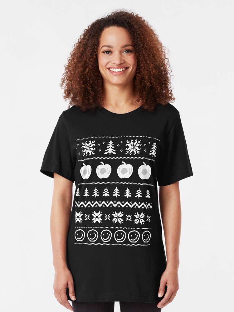 Alternate view of Sherlock Ugly Christmas Sweater Slim Fit T-Shirt