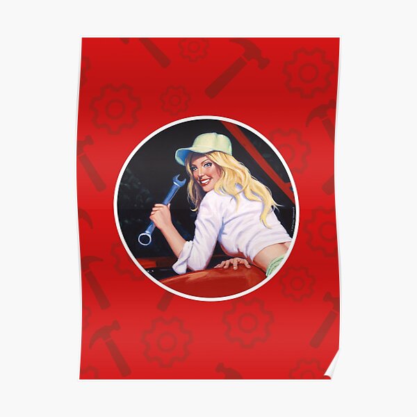 "Grease Monkey American Beauties Pinup art by Greg Hildebrandt