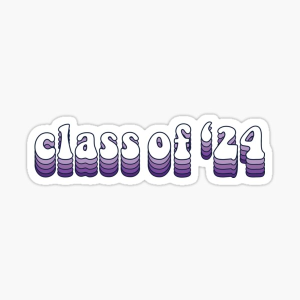 "purple retro class of 2024" Sticker for Sale by ashleycn1 Redbubble