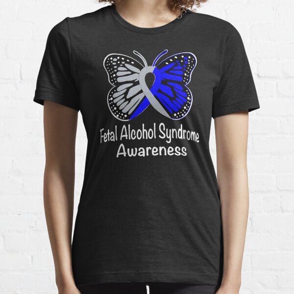 Fetal Alcohol Syndrome Awareness Warrior Support Survivor Blue & Silver Ribbon Gifts Essential T-Shirt
