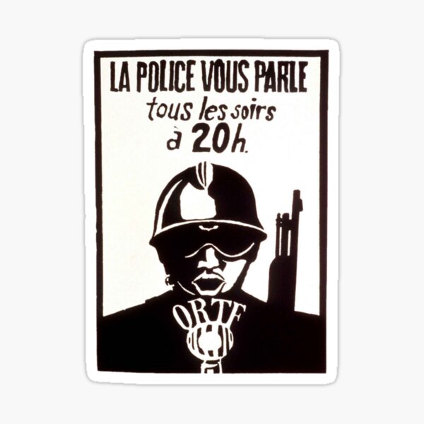 Police speaks to you every night at 8 Sticker