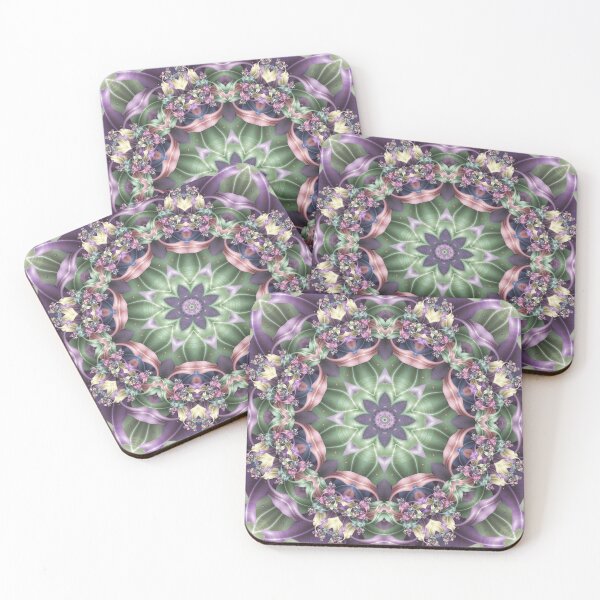 Item preview, Fractal Ribbon Mandala in Green, Pink, Purple, and Yellow designed and sold by Kelly Dietrich Mandala & Fractal Art.