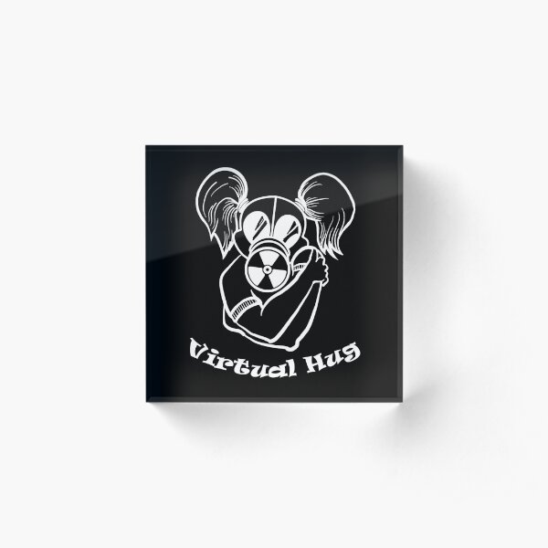 Gas Mask Girl Virtual Hug White Acrylic Block