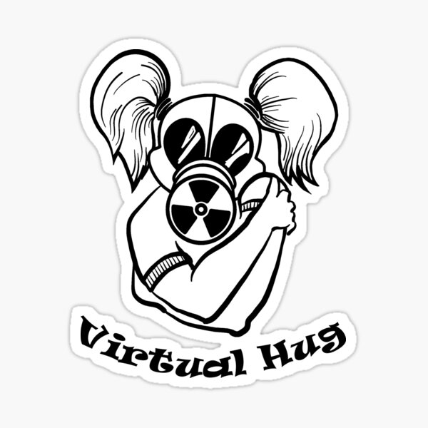 Gas Mask Girl Virtual Hug Sticker