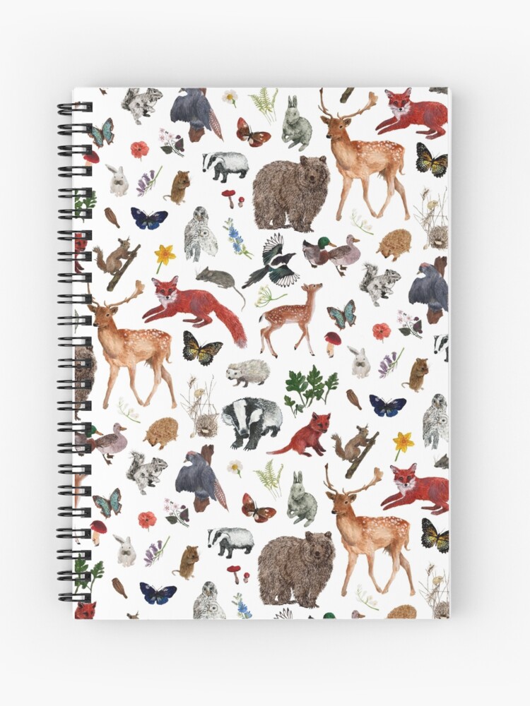 Spiral Notebook, Wild Woodland Animals designed and sold by isabellesykes