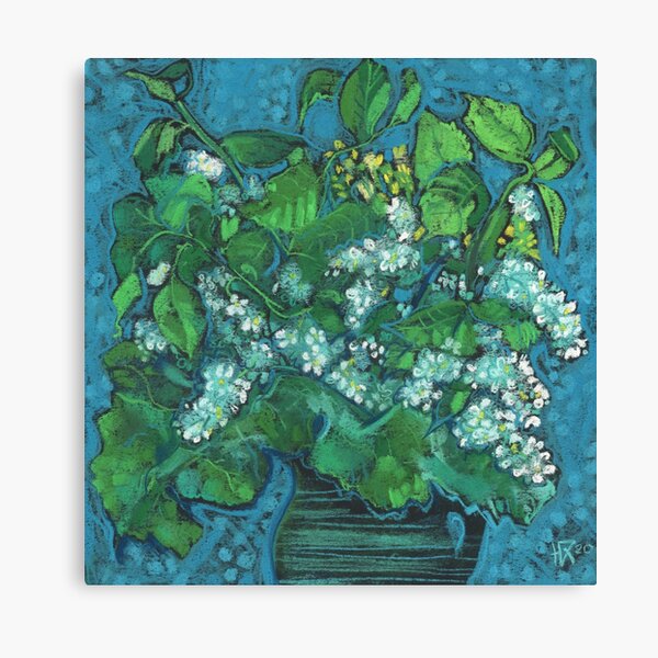 Bird Cherry Tree Flowers, Summer Bouquet,Floral Pastel Canvas Print
