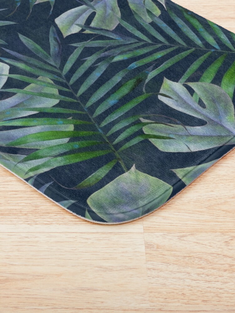 Alternate view of Night tropical leaves Bath Mat