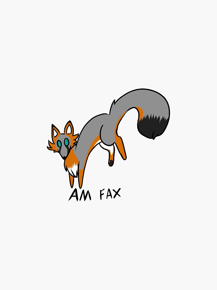 "AM FAX (grey)" Sticker for Sale by Spookitsu | Redbubble