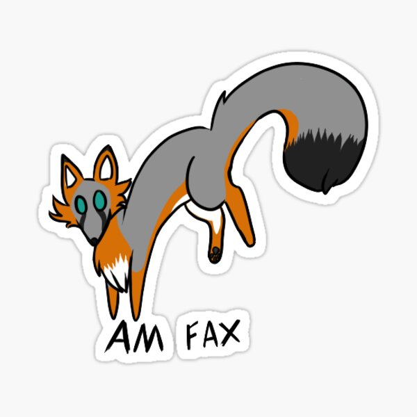 "AM FAX (grey)" Sticker for Sale by Spookitsu | Redbubble