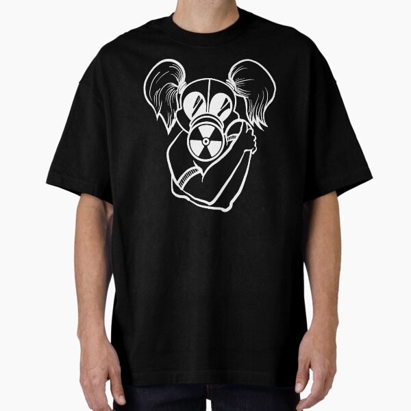 Gas Mask Girl Hug White Oversized T-Shirt