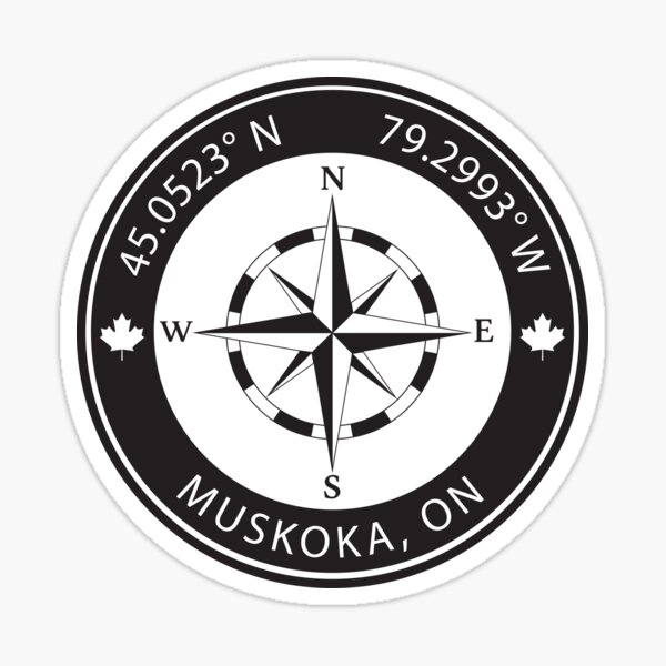 Item preview, Muskoka, Ontario Geographical Coordinates designed and sold by TeeOhGraphics.