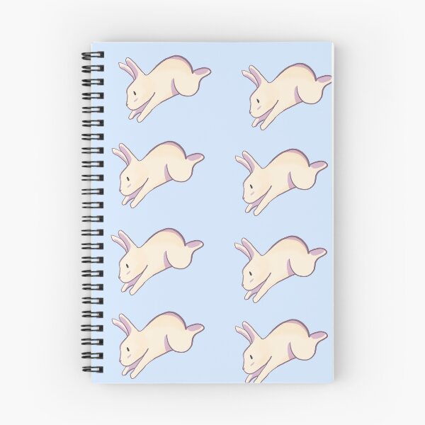 Item preview, Spring dashing bunny in sky blue designed and sold by CoffeePandaArt.