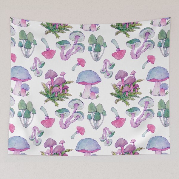 Item preview, Whimsical Bright Watercolor Mushroom Design designed and sold by JenniferCharlee.