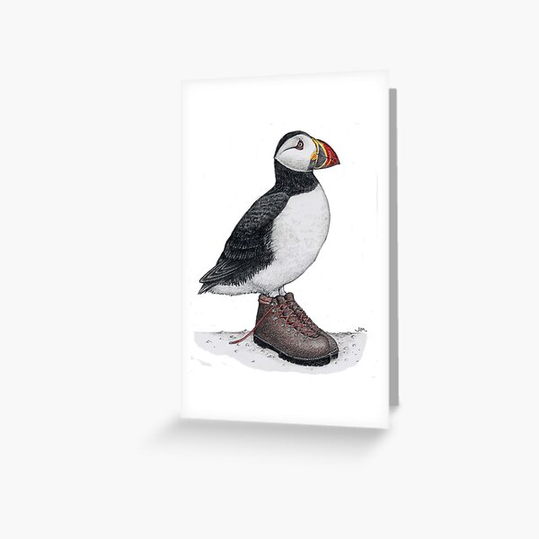 Item preview, Puffin in hiking boots designed and sold by JimsBirds.