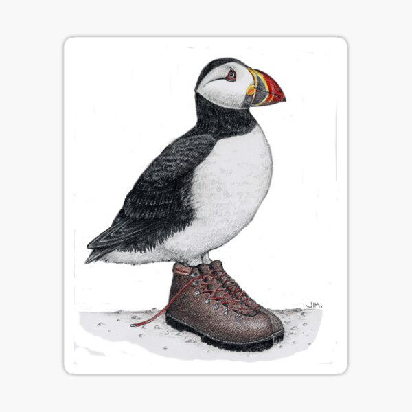 Item preview, Puffin in hiking boots designed and sold by JimsBirds.
