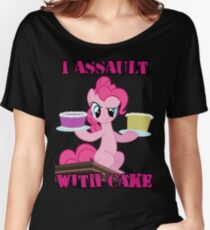 Pinkie Pie assaults with cake (My Little Pony: Friendship is Magic) Women's Relaxed Fit T-Shirt