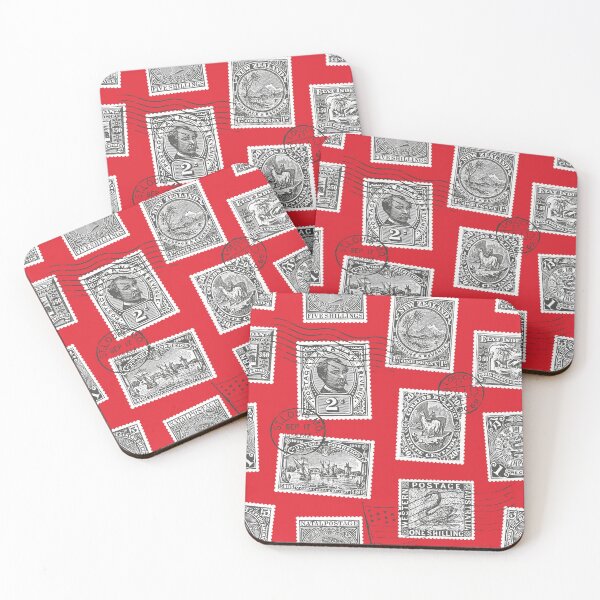 Item preview, Antique Postage Stamps and Postmarks in Red and Black designed and sold by Pixelchicken.