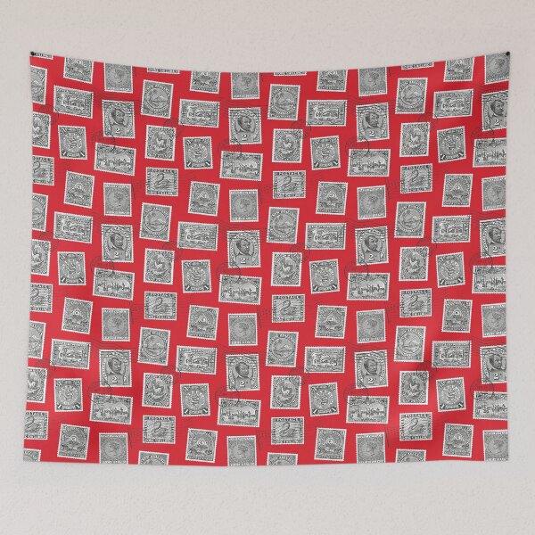 Item preview, Antique Postage Stamps and Postmarks in Red and Black designed and sold by Pixelchicken.