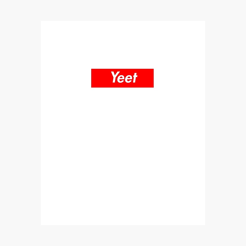 Yeet Supreme Box Logo Metal Print By Yeetxdd Redbubble - oof supreme logo corner roblox