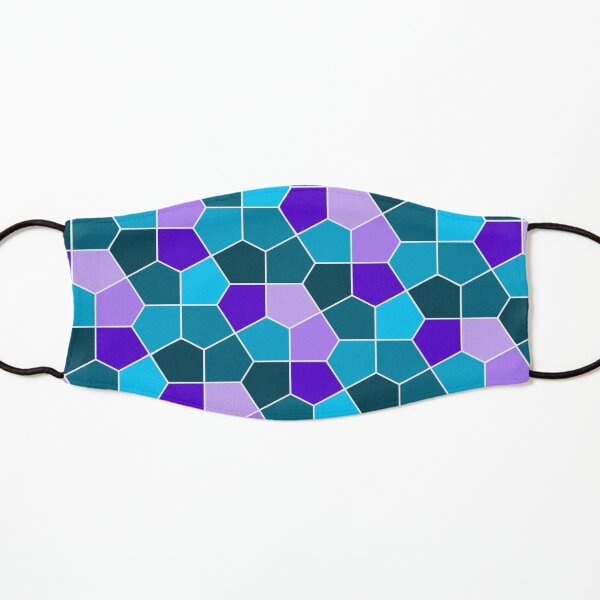 Cairo Pentagonal Tiles in Aqua and Purple Kids Mask
