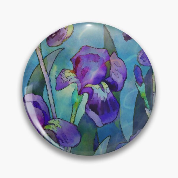 Aperçu de l'œuvre Irises watercolor créée et vendue par CatyArte.