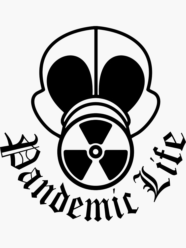 Thumbnail 3 of 3, Sticker, Gas Mask Pandemic Life designed and sold by IAF-Designs.