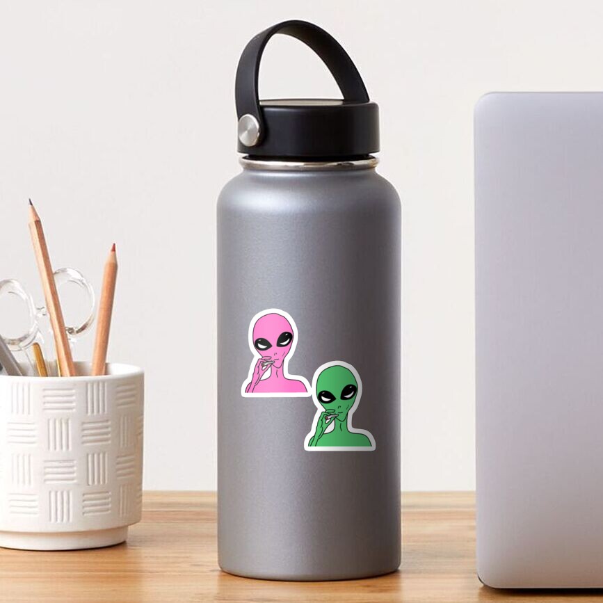 2 Pink And Green Aliens Sticker For Sale By Juuliaussai Redbubble 0141