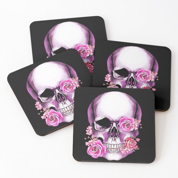 Item preview, Human anatomy Skull pink watercolor floral designed and sold by Collagedream.