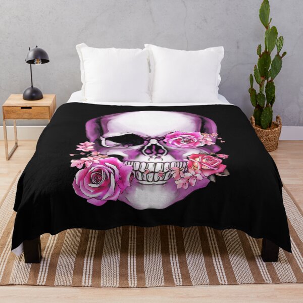 Item preview, Human anatomy Skull pink watercolor floral designed and sold by Collagedream.