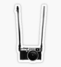 Vintage retro 35mm metal rangerfinder camera on isolated white background. Sticker