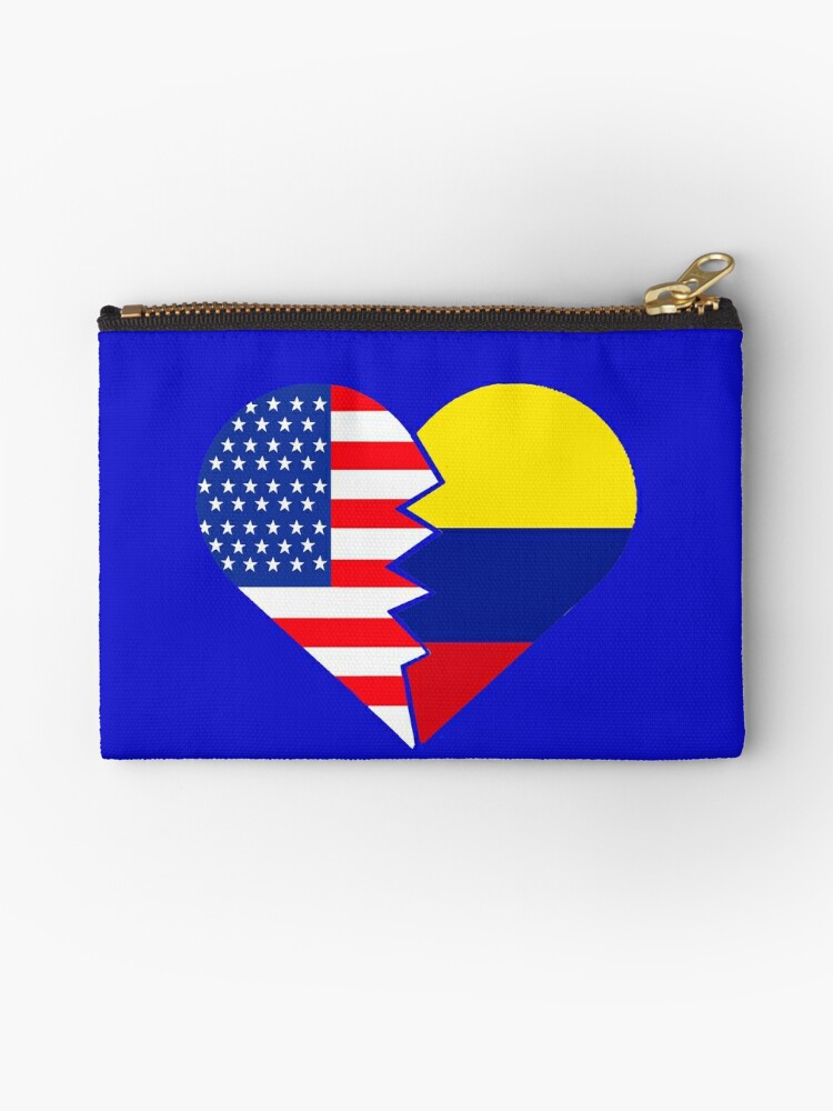 Colombia T-Shirt USA United States Flag Colombia Food Culture Zipper Pouch  for Sale by hispanicworld