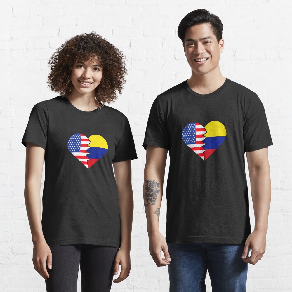 Colombia T-Shirt USA United States Flag Colombia Food Culture